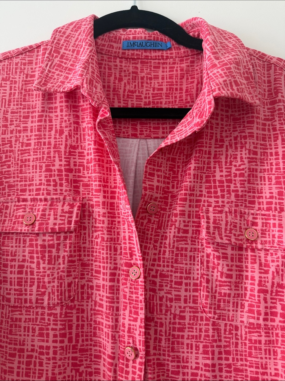 J. McLaughlin Pink Patterned Shirt Dress - Picture 3 of 5